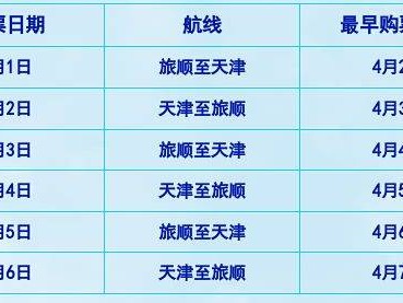 2025大连旅顺至天津五一船票开票时间+购票入口