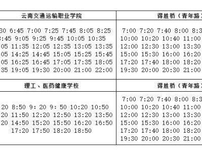 安宁至昆明公交大巴线路(票价+运营时间)