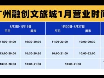 2025年广州融创春节营业时间