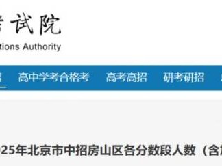 2025北京房山区中考一分一段表