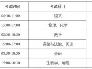 2025芜湖中考日程安排一览
