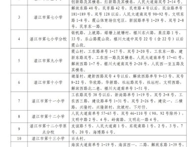 2025湛江霞山区小学一年级招生学区划片安排