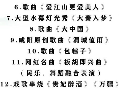 2025咸阳湖畔音乐会演出安排（时间+地点+节目单）