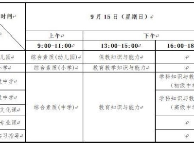 2024新乡教资笔试考试时间安排表