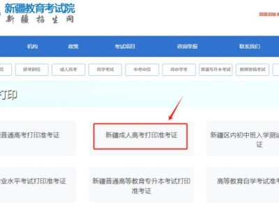 新疆成人高考准考证打印时间及入口2024