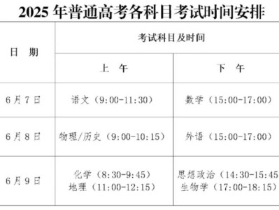 2025年广东高考考几天？