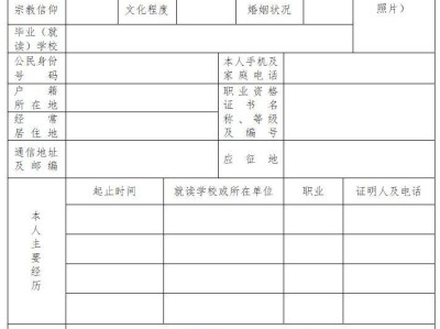 2025河北定向培养军士招生应征公民政治考核表下载入口