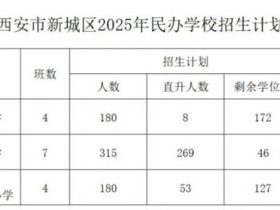 2025西安市新城区民办小学招生计划