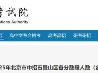 2025北京石景山区中考一分一段表