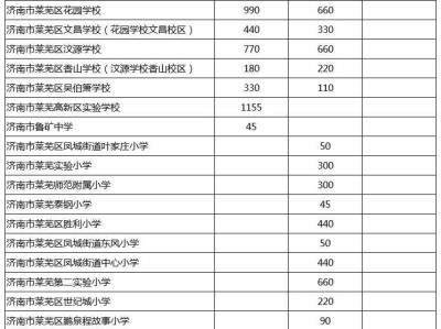 2025年莱芜区城区义务教育学校（小学+初中）招生计划一览表