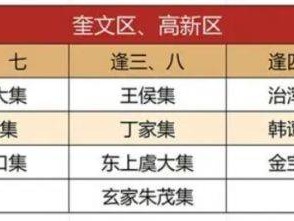 潍坊奎文区赶集时间表最新2025
