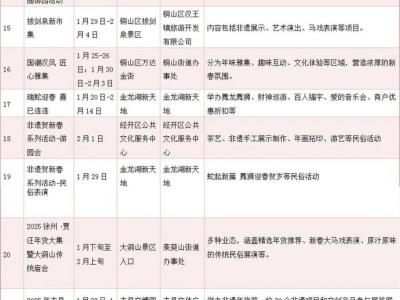 2025年徐州春节非遗文化活动一览