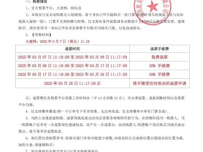 购买了太原站周传雄演唱会门票能不能退?