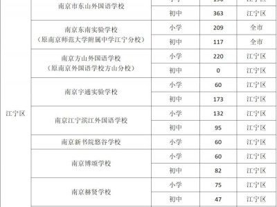 南京江宁区2025年民办义务教育学校电脑派位计划