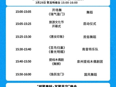 2025惠安聚龙旅游文化节开幕式演出时间表