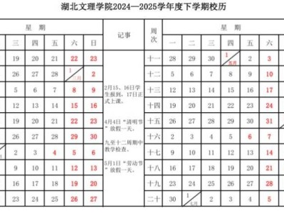 2025湖北文理学院暑假放假安排