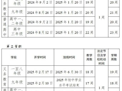 2025年柳州暑假放假时间