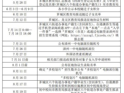 2025漳州市直公办初中面向芗城区招生计划+报名录取方式