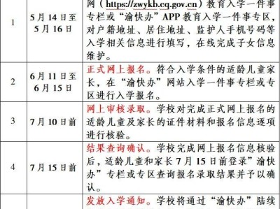 2024年北碚区两江名居第二小学招生公告