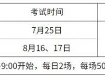 湖南省计算机（数字技术）应用能力水平考试省直考区7-8月考试计划安排