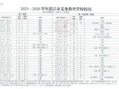 2025湛江开学时间