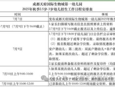 成都天府国际生物城第一幼儿园2.5-3岁幼儿报名通道