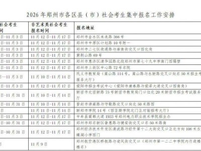 2026郑州高考报名社会考生报名时间及地点