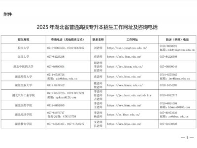 2025湖北省普通高等学校专升本工作安排