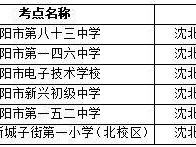 2025沈阳高考沈北新区区考点一览