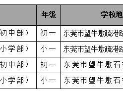 2025东莞望牛墩镇参加第二轮补录民办学校名单