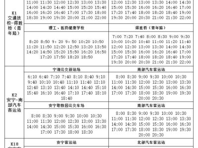 安宁市公交车运行线路发车时刻表