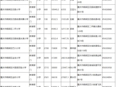 重庆铜梁区义务教育学校名单