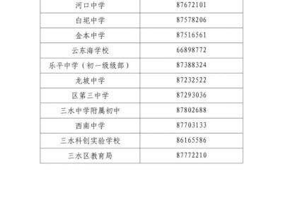 2025年三水区公办初中报名咨询电话