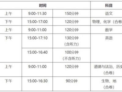 湖北中考时间表2025年具体时间