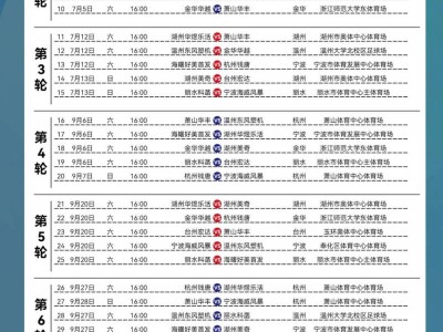 2025浙超足球联赛2025赛程表最新