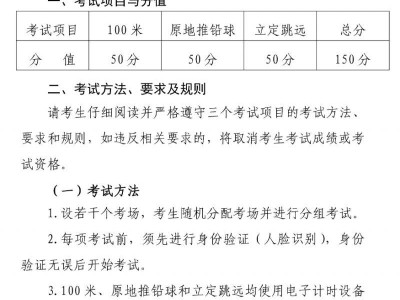 2026年河南高考体育类专业考试评分标准