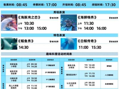 2024大连圣亚海洋世界表演时间表
