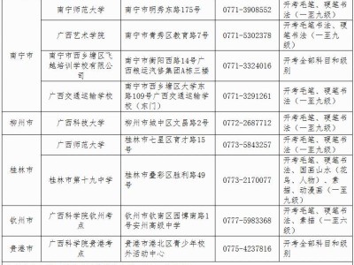 2025年广西书画等级考试考点