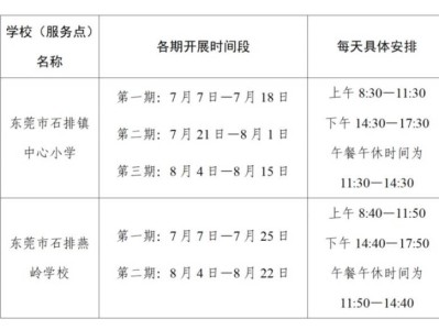 2025东莞石排镇暑假托管班报名（时间+方式+收费）