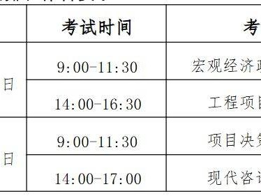 2025北京咨询工程师考试时间安排