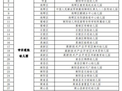 2025年衡阳市幼儿园等级评定结果公示