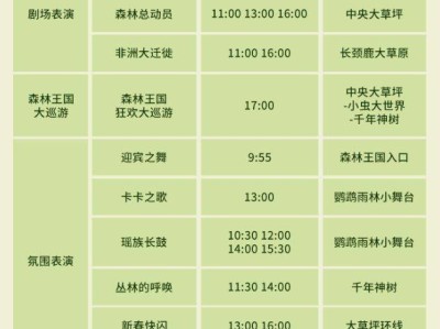 清远长隆森林王国游乐设施开放时间