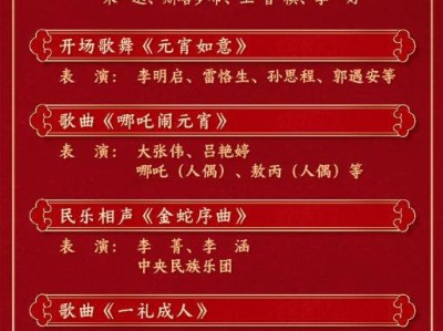中央广播电视总台元宵晚会武汉分会场节目单2025