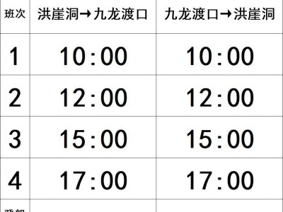 重庆洪崖洞至九龙渡口半岛小渡发船时刻表