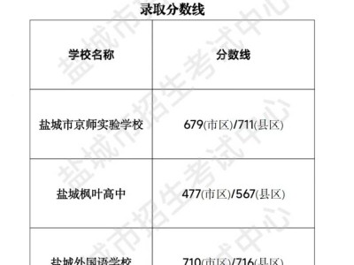 2025年盐城市区普通高中第一批次民办学校录取分数线