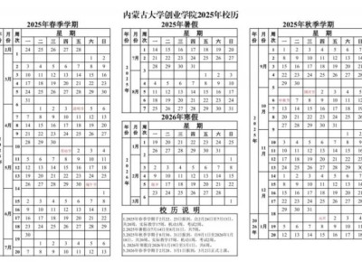2025春季内蒙古大学创业学院开学时间(附校历)