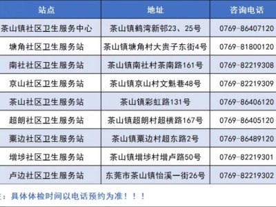 2025东莞茶山老人免费体检(时间+项目+安排)