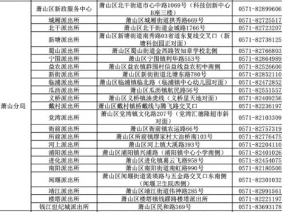 2025杭州萧山区身份证线下办理地址(接待时间+咨询电话)
