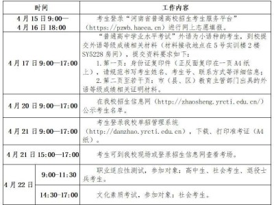 2025黄河水利职业技术大学单招报名考试日程安排