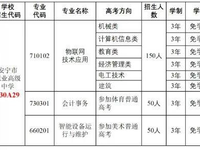 安宁职业高级中学招生简章2025